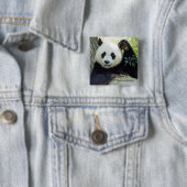 Giant Panda rusteert tegen bomen Vierkante Button 5,1 Cm (In situ)