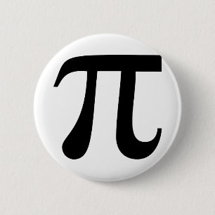 Giant "Pi"-symbool Ronde Button 5,7 Cm