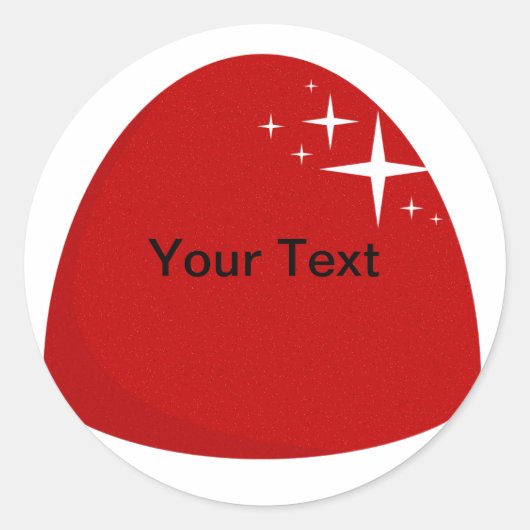 Giant Red Gumdrop Sticker Snoep Buffet Label (Voorkant)
