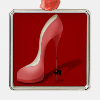 Giant Red Stiletto-Cartoon - Hiel Dancer Metalen Ornament