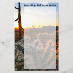 Giant Saguaro Cactus op Sunset in Sonoran Desert Briefpapier