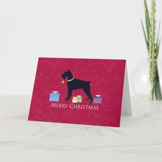 Giant Schnauzer Chien race Joyeuses Cartes de Noël (Devant)