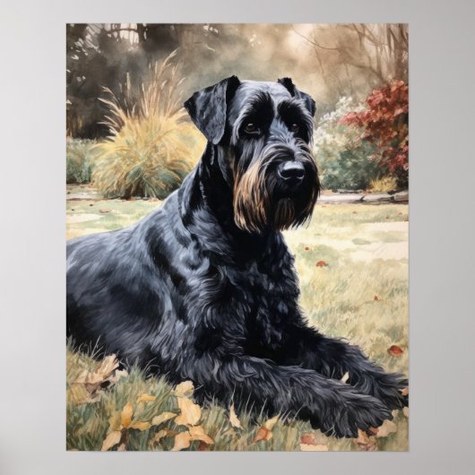 Giant Schnauzer Dog Art Print Poster (Voorkant)