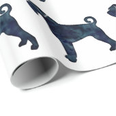 Giant Schnauzer Dog Black Waterverf Silhouette Cadeaupapier (Rol Hoek)