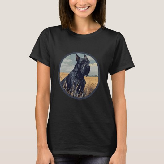 Giant Schnauzer Dog Breed Dog Motif T-shirt (Voorkant)