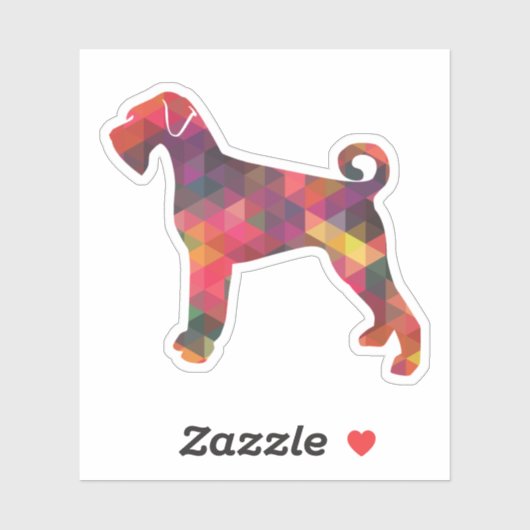 Giant Schnauzer Dog Geometric Pattern Silhouette M Sticker (Vel)