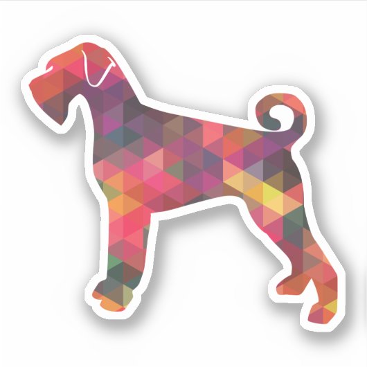 Giant Schnauzer Dog Geometric Pattern Silhouette M Sticker (Voorkant)