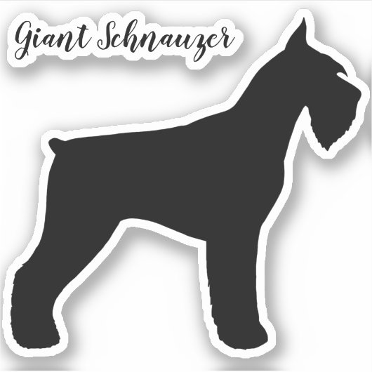 Giant Schnauzer Dog Silhouette Vinyl Sticker (Voorkant)