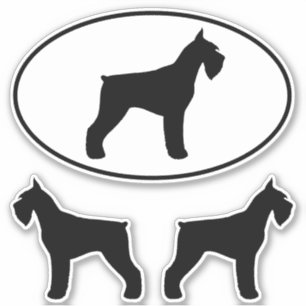 Giant Schnauzer Dog Silhouettes Vinyl Sticker Set