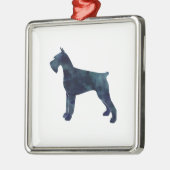 Giant Schnauzer Geometric Pattern Silhouette Metalen Ornament (Links)