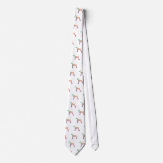 Giant Schnauzer Geometric Pattern Silhouette Stropdas (Voorkant)