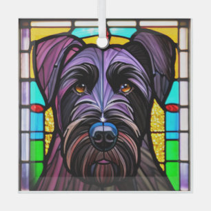 Giant Schnauzer "Glas in lood" Glas Ornament