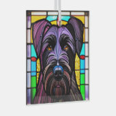 Giant Schnauzer "Glas in lood" Glas Ornament (Voorkant Rechts)