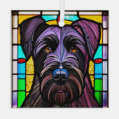 Giant Schnauzer "Glas in lood" Glas Ornament (Achterkant)