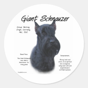 Giant Schnauzer History Design Ronde Sticker