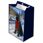 Giant Schnauzer Holiday  Medium Cadeauzakje (Voorkant Gekanteld)