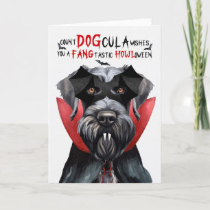 Giant Schnauzer Hond Grappig Count DOGcula Hallowe Feestdagen Kaart
