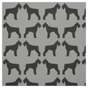 Giant Schnauzer Hondenras Silhouettes Patterned Stof