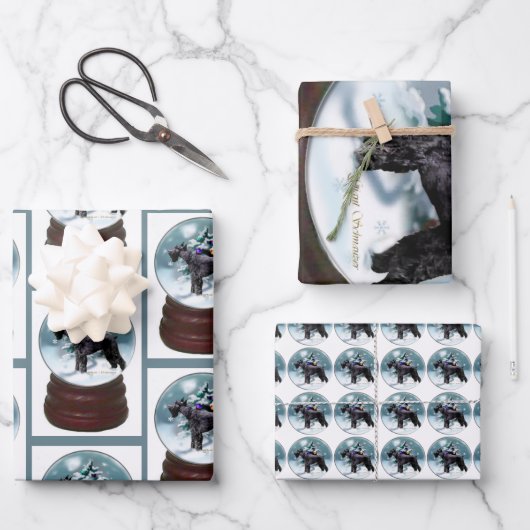 Giant Schnauzer Kerstmis Inpakpapier Vel (Voorkant)