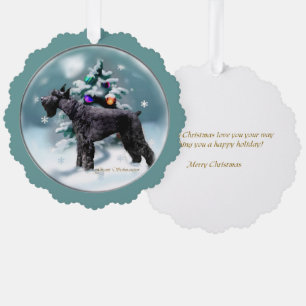 Giant Schnauzer Kerstmis Ornament Kaart