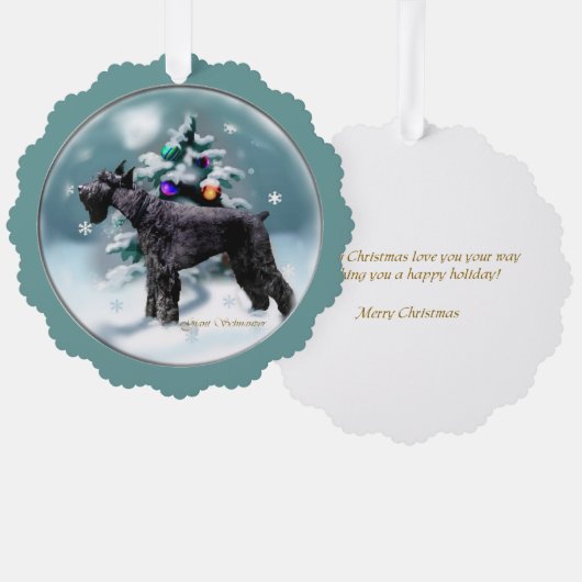 Giant Schnauzer Kerstmis Ornament Kaart (Voorkant / Achterkant)