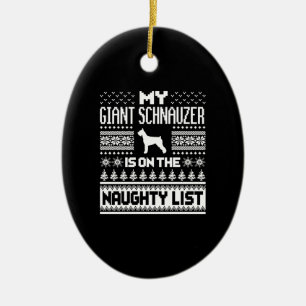Giant Schnauzer op de Naughty List Dog Ugly Kerstm Keramisch Ornament