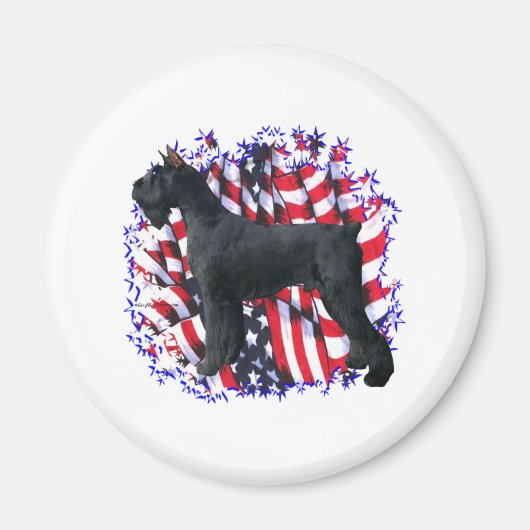Giant Schnauzer Patriot Magneet (Voorkant)