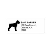 Giant Schnauzer Silhouette Retouradres Rubberstempel (Gestempeld)