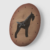 Giant Schnauzer Silhouette Rustic Style Grote Klok (Hoek)