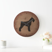 Giant Schnauzer Silhouette Rustic Style Grote Klok (Huis)