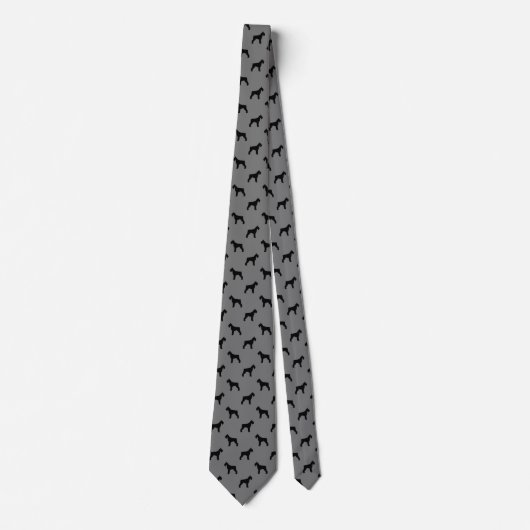 Giant Schnauzer Silhouettes Pattern Grey and Black Stropdas (Voorkant)