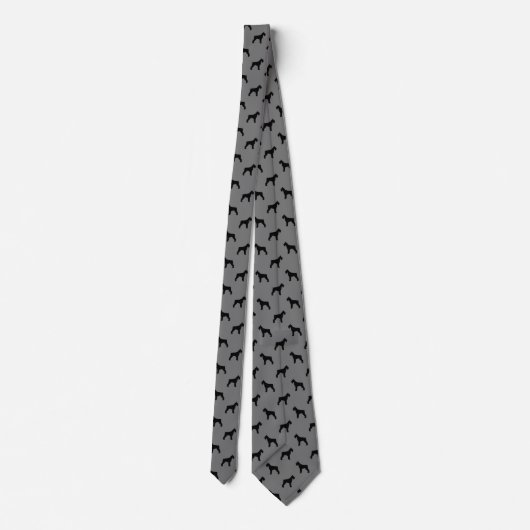Giant Schnauzer Silhouettes Pattern Grey and Black Stropdas (Achterkant)