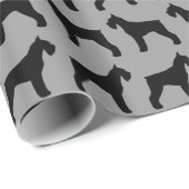 Giant Schnauzer Silhouettes Pattern Hondenliefhebb Cadeaupapier (Rol Hoek)
