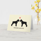 Giant Schnauzers Wedding Gefeliciteerd Kaart (Gele Bloem)