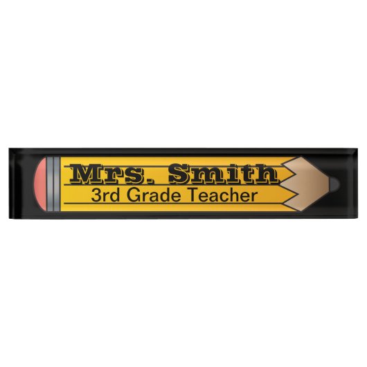 Giant School Pencil | Leraar |DIY-tekst Naambordje (Voorkant)