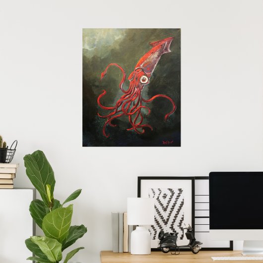 Giant Squid Poster (Thuiskantoor)