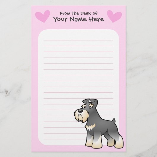 Giant/Standard/Miniature Schnauzer Love Briefpapier (Voorkant)