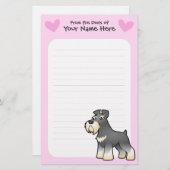 Giant/Standard/Miniature Schnauzer Love Briefpapier (Voorkant / Achterkant)