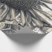 Giant Sunflower Antiek Sepia Art Cadeaupapier (Hoek)