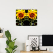 Giant Sunflower, gele bloem Poster (Thuiskantoor)