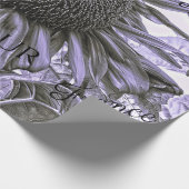 Giant Sunflower Paars Decoupage Script Cadeaupapier (Hoek)
