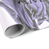 Giant Sunflower Paars Decoupage Script Cadeaupapier (Rol Hoek)