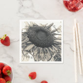 Giant Sunflower  Sepia Decoupage Script Servet (Insitu)