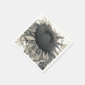 Giant Sunflower  Sepia Decoupage Script Servet (Hoek)