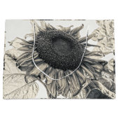 Giant Sunflower  Sepia Design Art Groot Cadeauzakje (Voorkant)