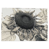 Giant Sunflower  Sepia Design Art Groot Cadeauzakje (Achterkant)