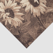 Giant Sunflower Sepia Floral Texture Decoupage Tissuepapier (Detail)