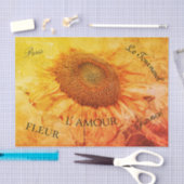 Giant Sunflower Yellow Grunge  Script Tissuepapier (Craft)