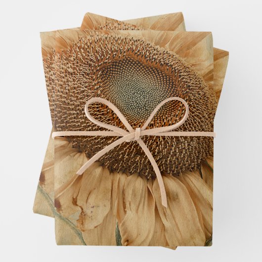 Giant Sunflower Yellow Old  Decoupage Art Inpakpapier Vel (In situ)