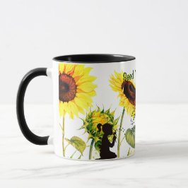 Giant Sunflowers Script Woorden Pillar Candle Mok